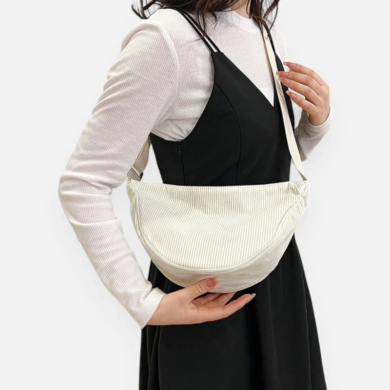 Sac Hobo  en Velours Côtelé