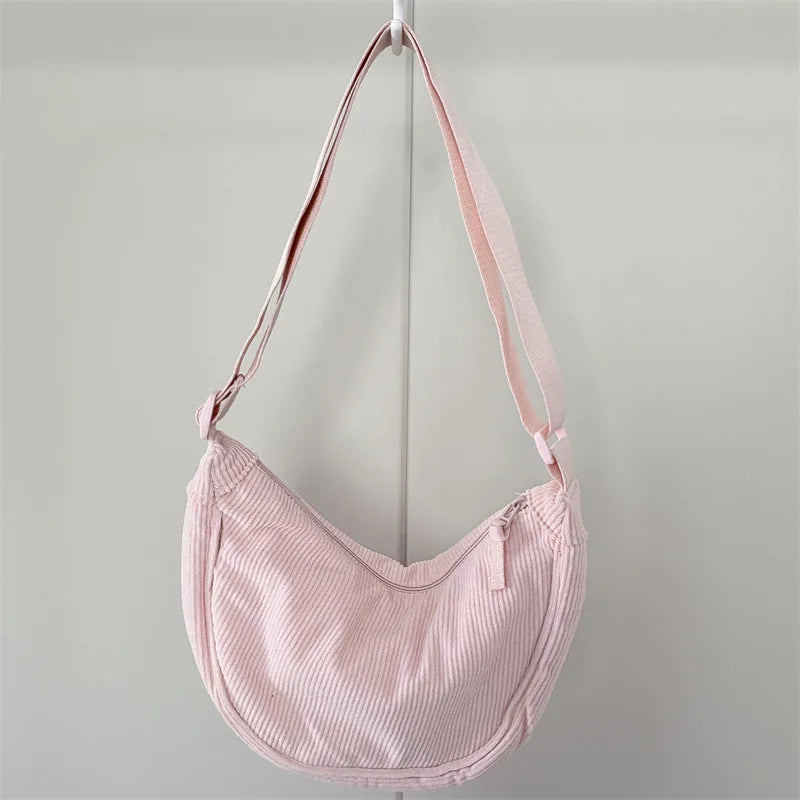 Sac Hobo  en Velours Côtelé