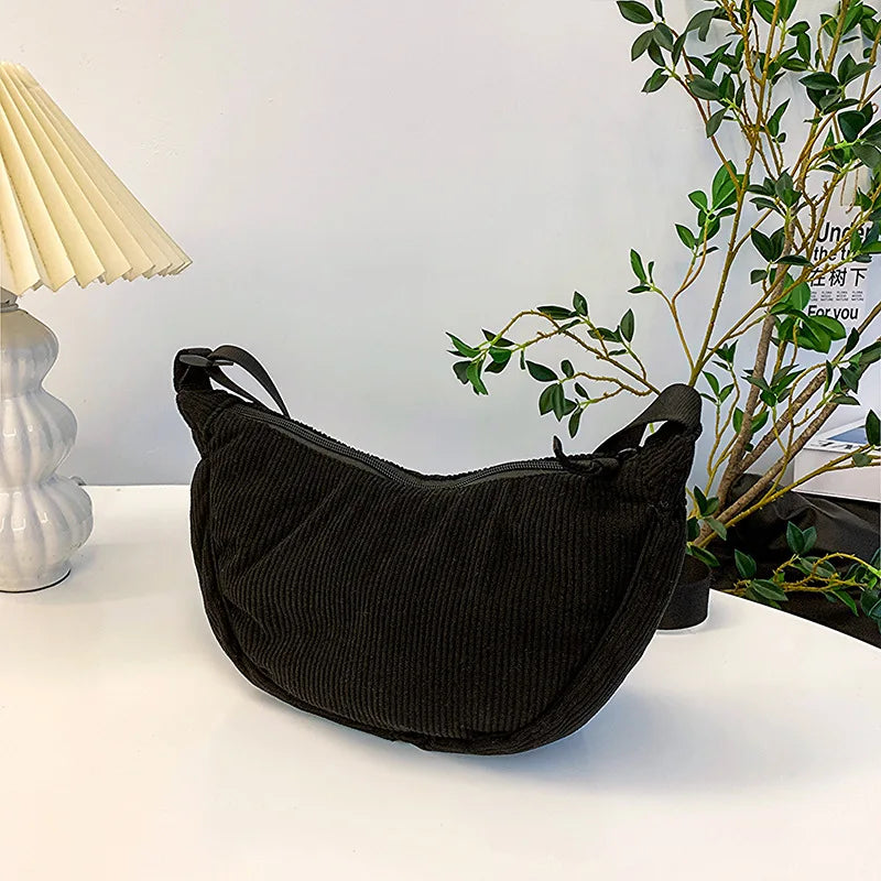 Sac Hobo  en Velours Côtelé