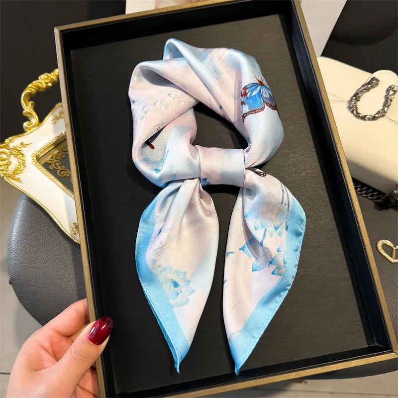 Foulard en Satin de Soie Imprimé