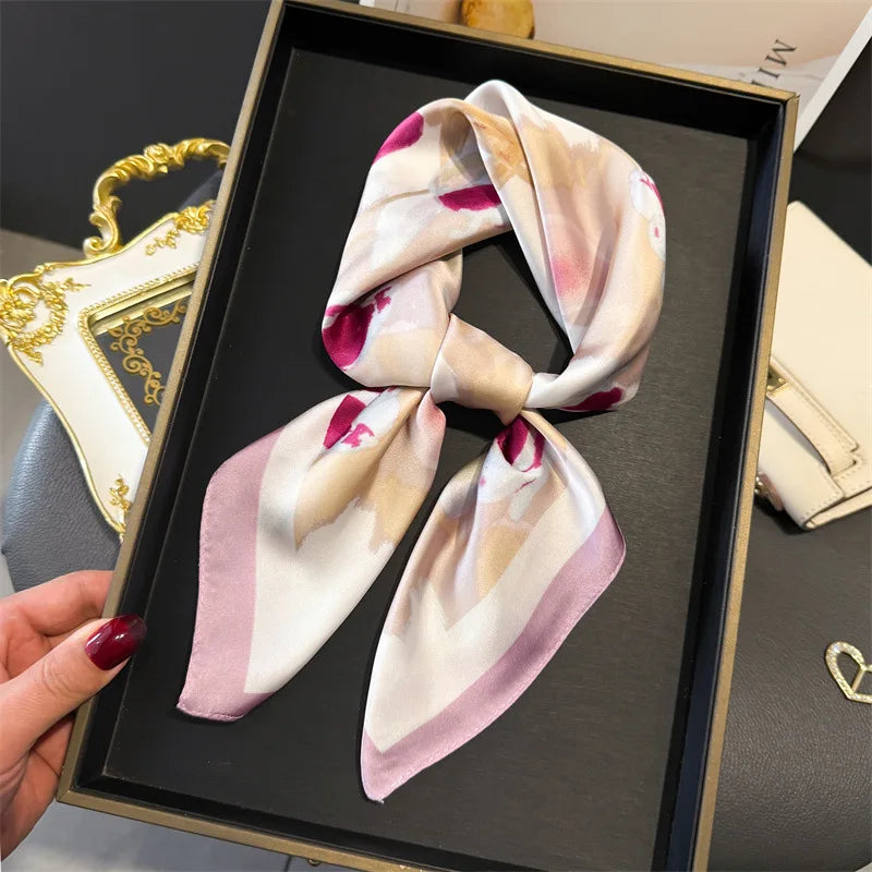 Foulard en Satin de Soie Imprimé