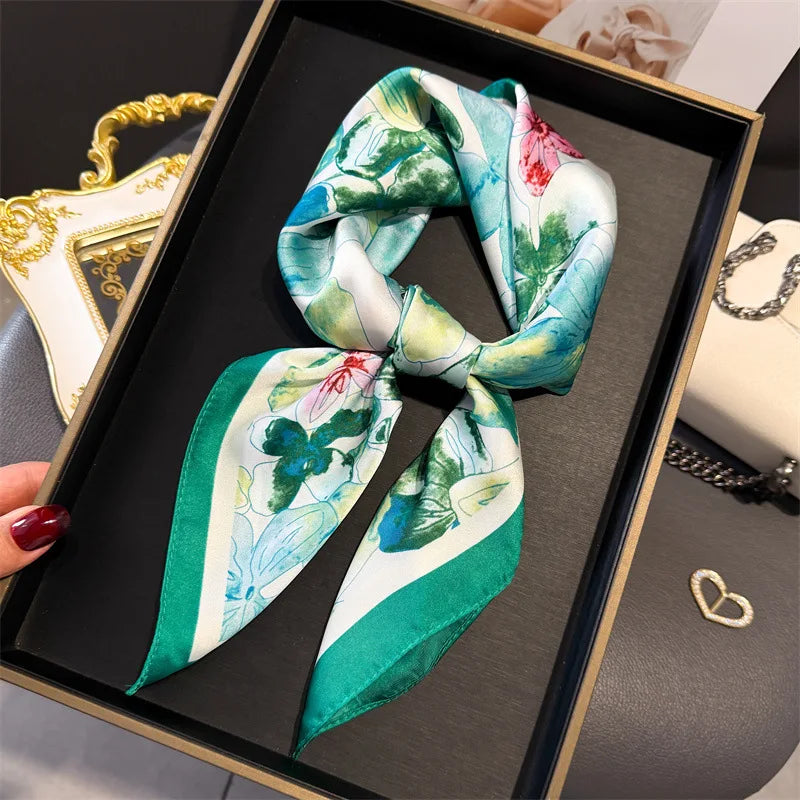 Foulard en Satin de Soie Imprimé