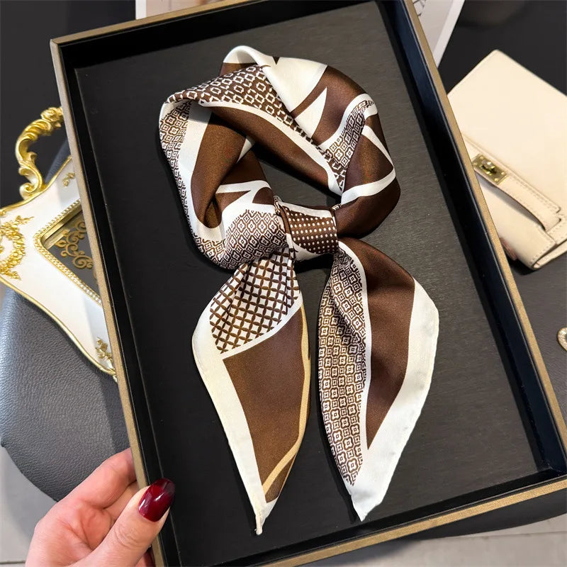 Foulard en Satin de Soie Imprimé