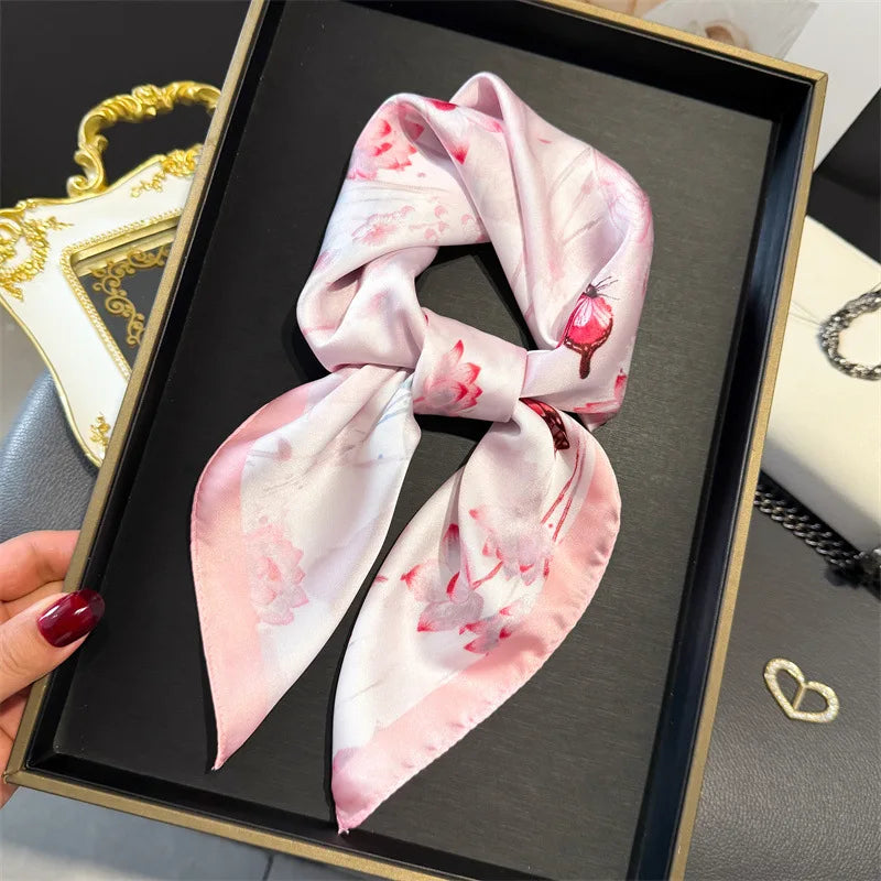 Foulard en Satin de Soie Imprimé