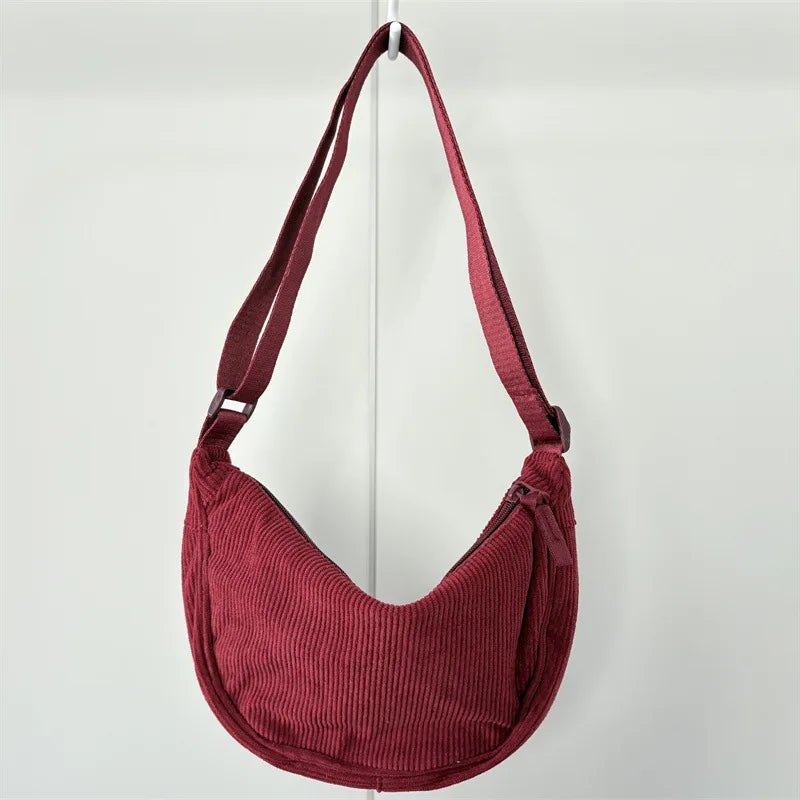 Sac Hobo  en Velours Côtelé