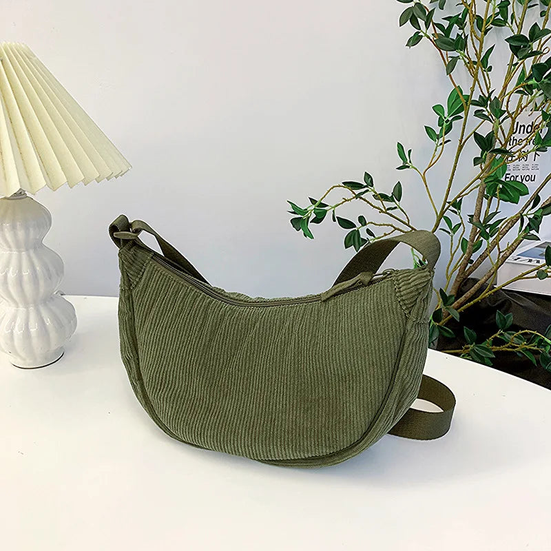 Sac Hobo  en Velours Côtelé