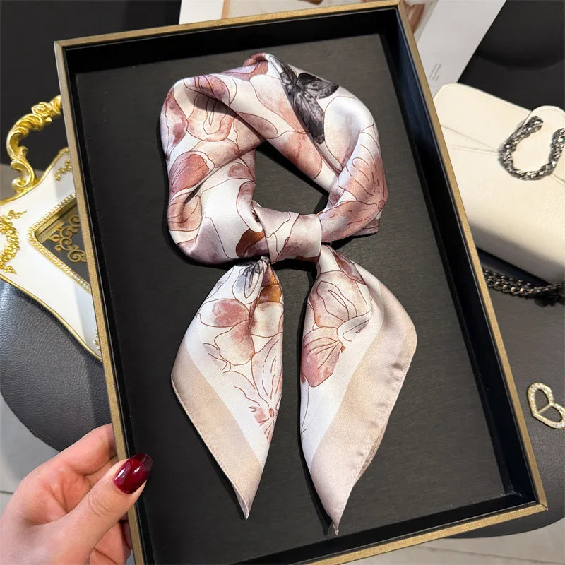 Foulard en Satin de Soie Imprimé