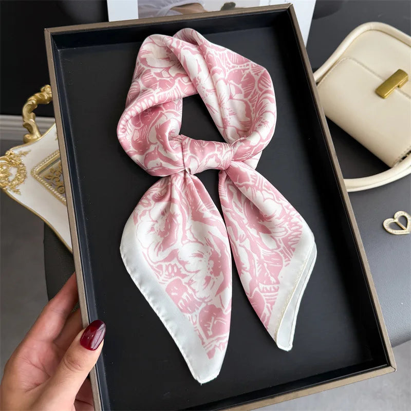 Foulard en Satin de Soie Imprimé