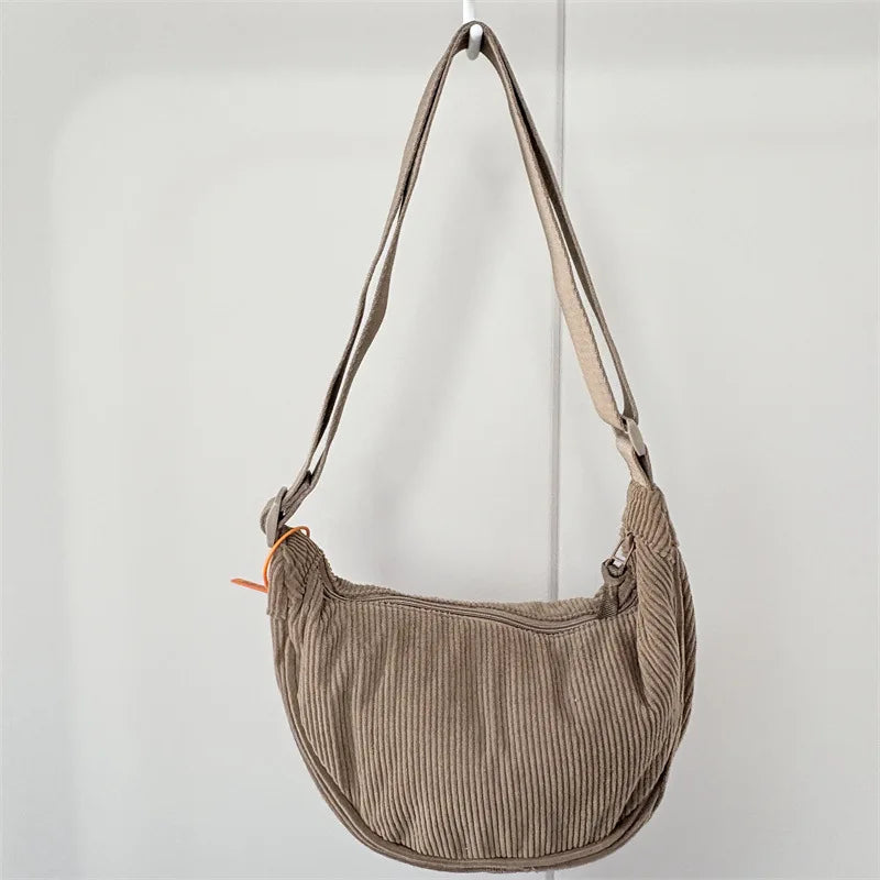 Sac Hobo  en Velours Côtelé