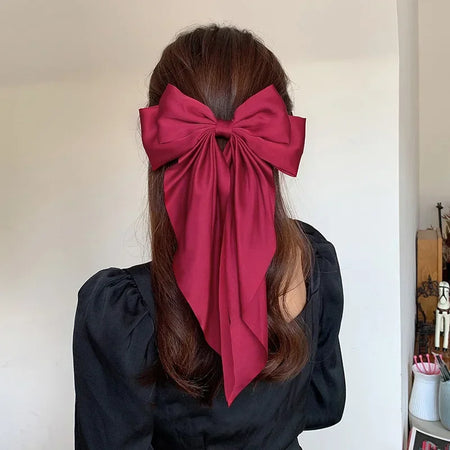 Grande Barrette à Nœud en Satin