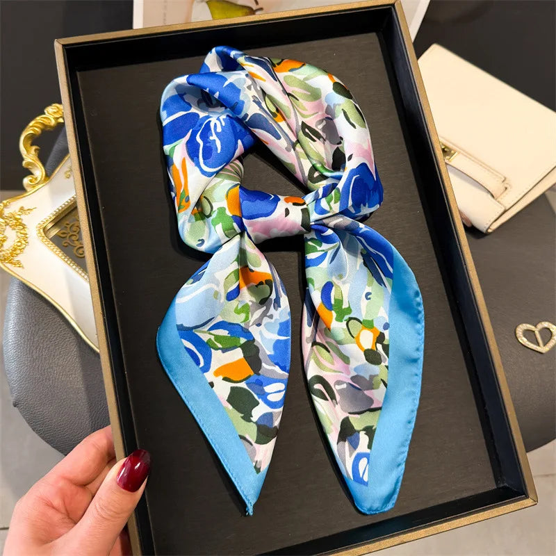 Foulard en Satin de Soie Imprimé