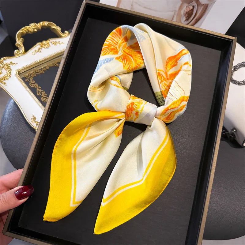 Foulard en Satin de Soie Imprimé