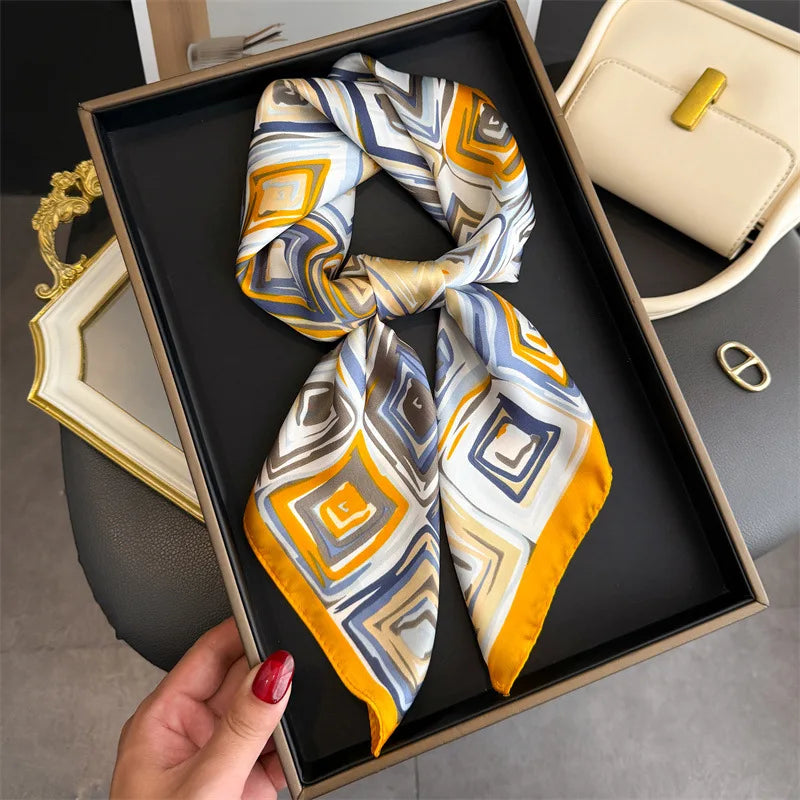 Foulard en Satin de Soie Imprimé