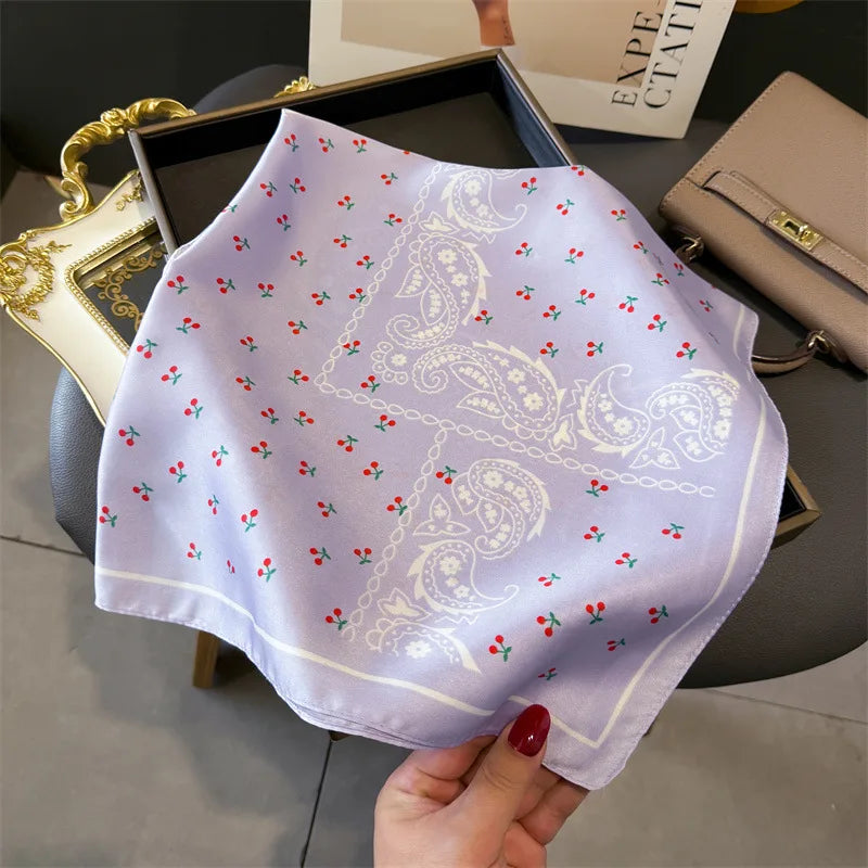 Foulard en Satin de Soie Imprimé