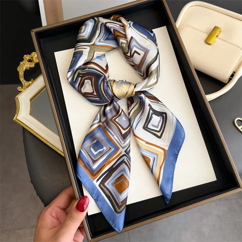 Foulard en Satin de Soie Imprimé