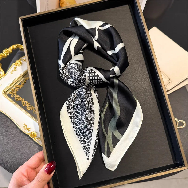 Foulard en Satin de Soie Imprimé