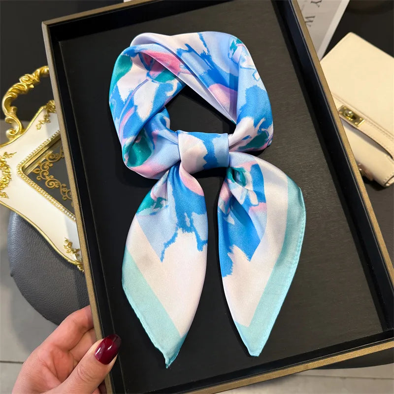 Foulard en Satin de Soie Imprimé