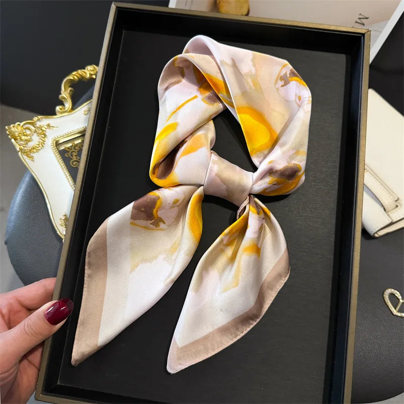 Foulard en Satin de Soie Imprimé