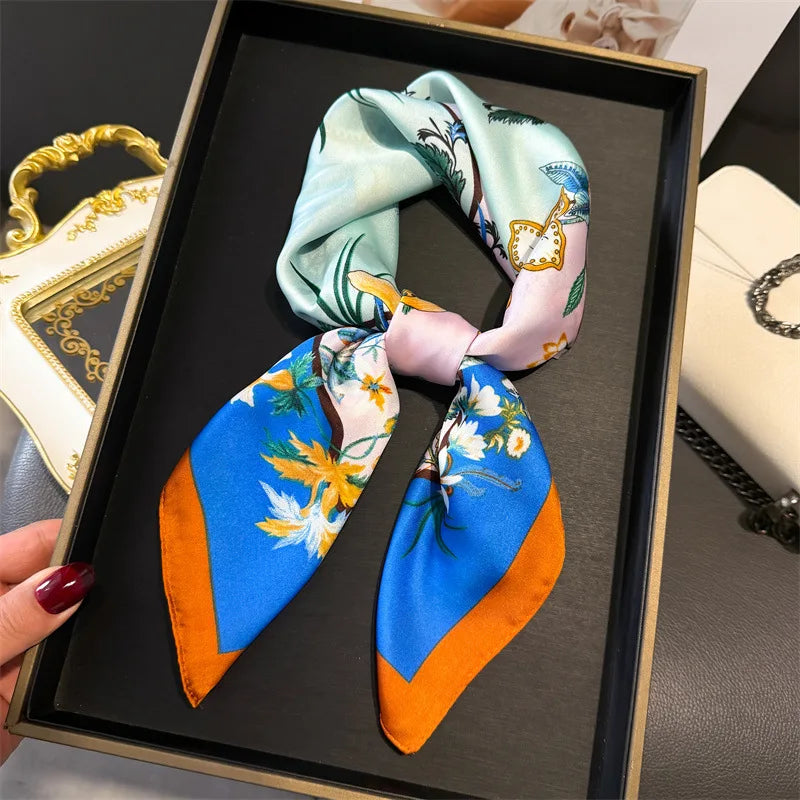 Foulard en Satin de Soie Imprimé
