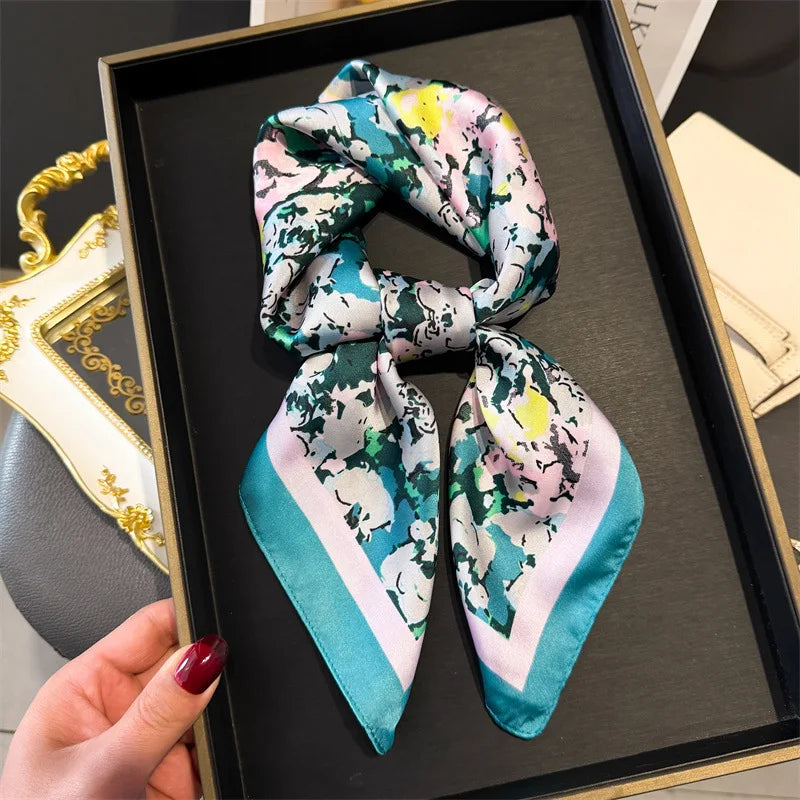 Foulard en Satin de Soie Imprimé