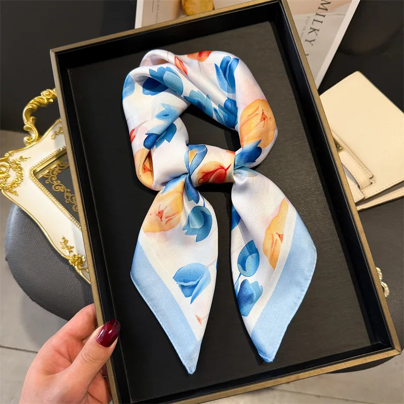 Foulard en Satin de Soie Imprimé