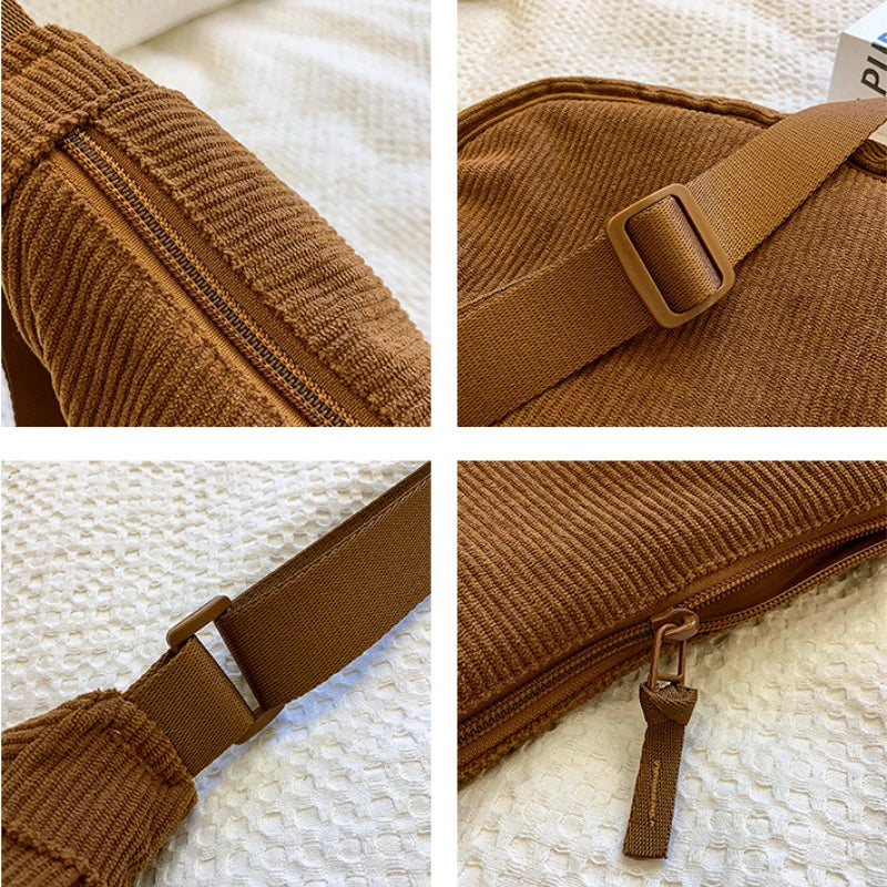 Sac Hobo  en Velours Côtelé