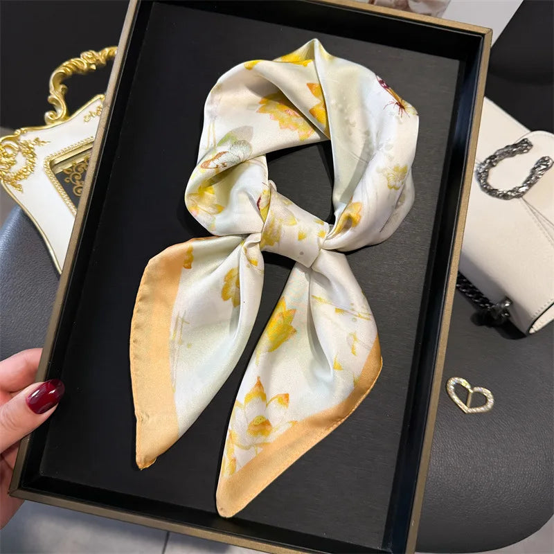 Foulard en Satin de Soie Imprimé