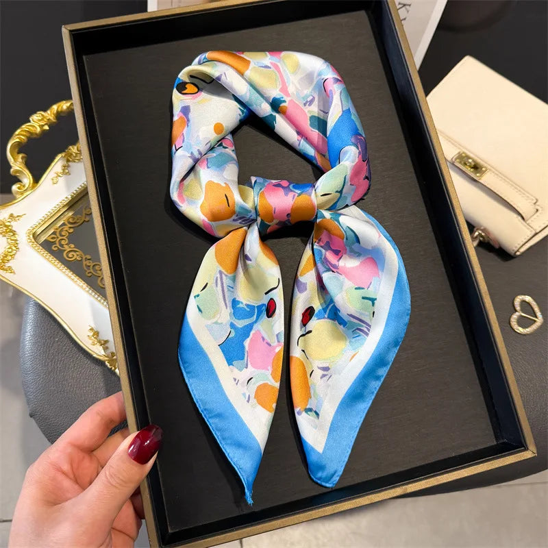 Foulard en Satin de Soie Imprimé