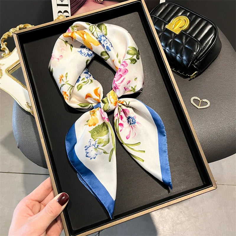 Foulard en Satin de Soie Imprimé