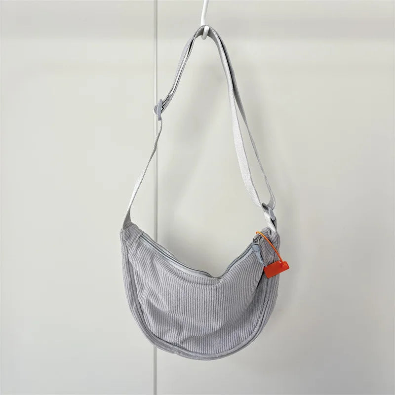 Sac Hobo  en Velours Côtelé