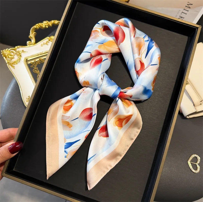 Foulard en Satin de Soie Imprimé