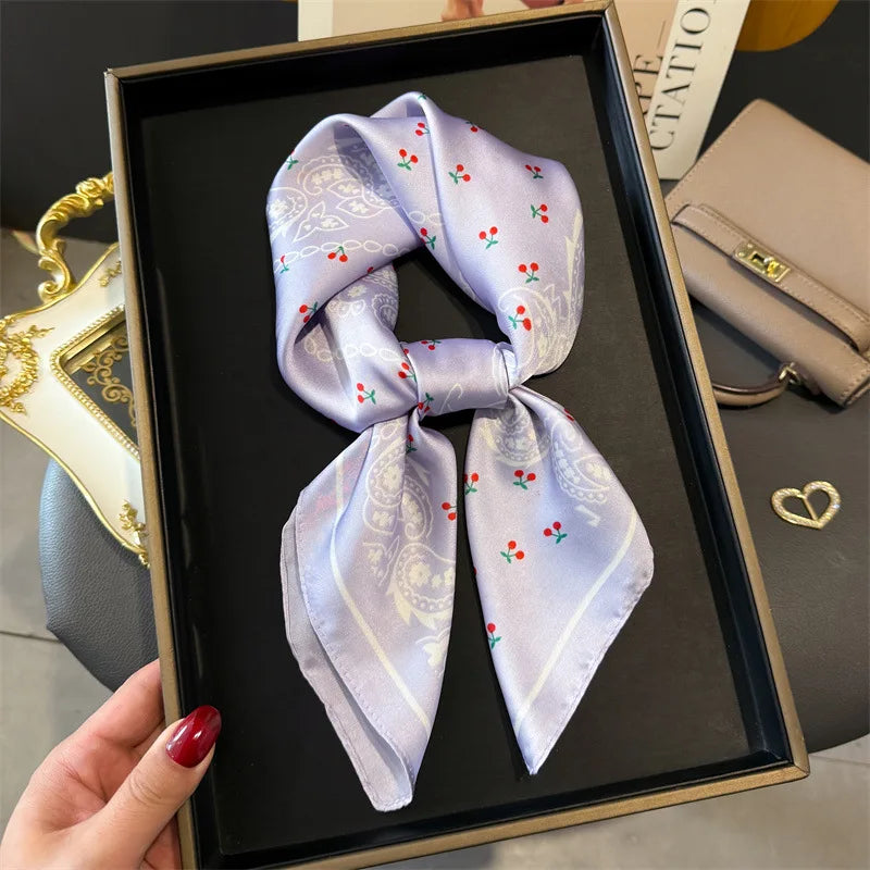 Foulard en Satin de Soie Imprimé