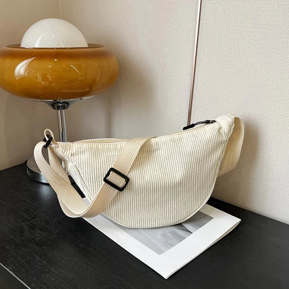 Sac Hobo  en Velours Côtelé
