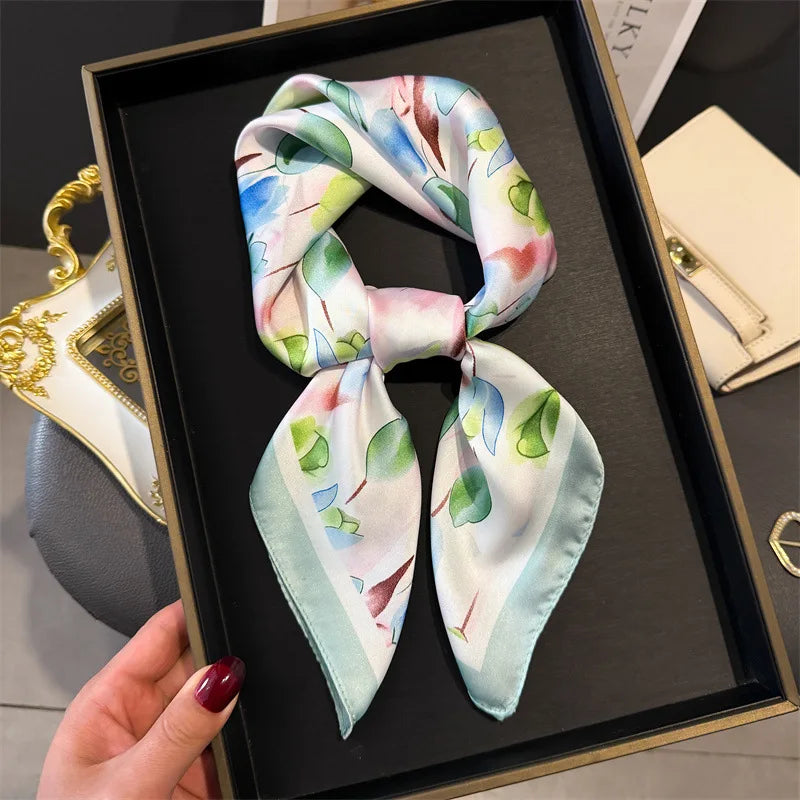 Foulard en Satin de Soie Imprimé