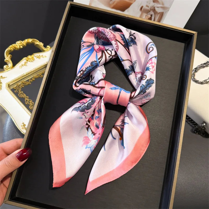 Foulard en Satin de Soie Imprimé