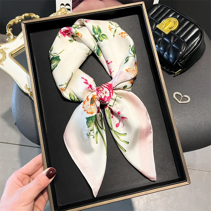 Foulard en Satin de Soie Imprimé