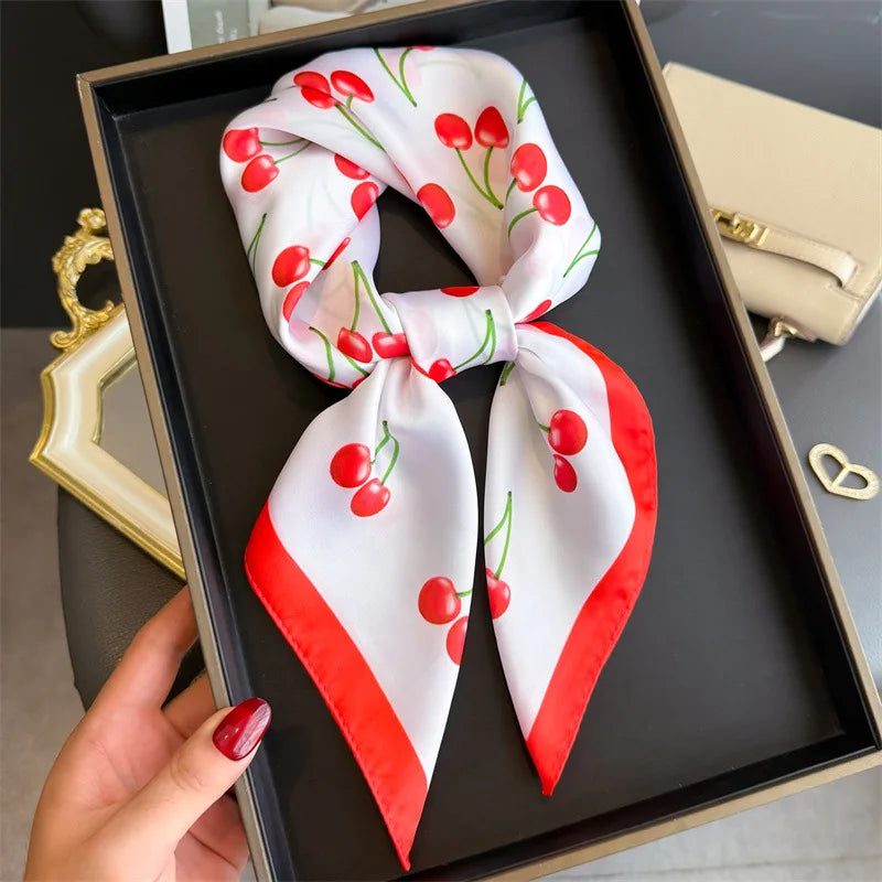 Foulard en Satin de Soie Imprimé