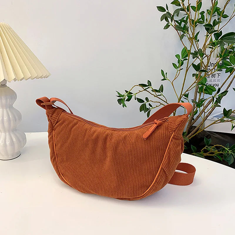Sac Hobo  en Velours Côtelé