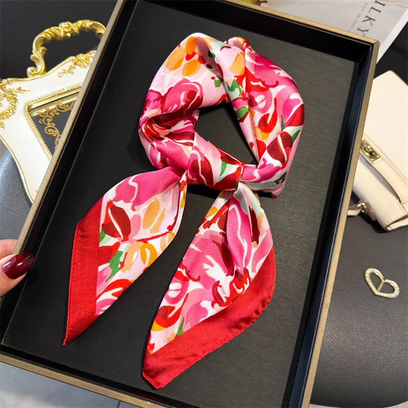 Foulard en Satin de Soie Imprimé