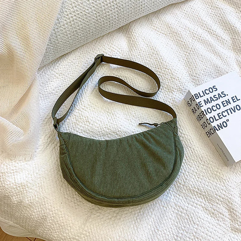 Sac Hobo  en Velours Côtelé