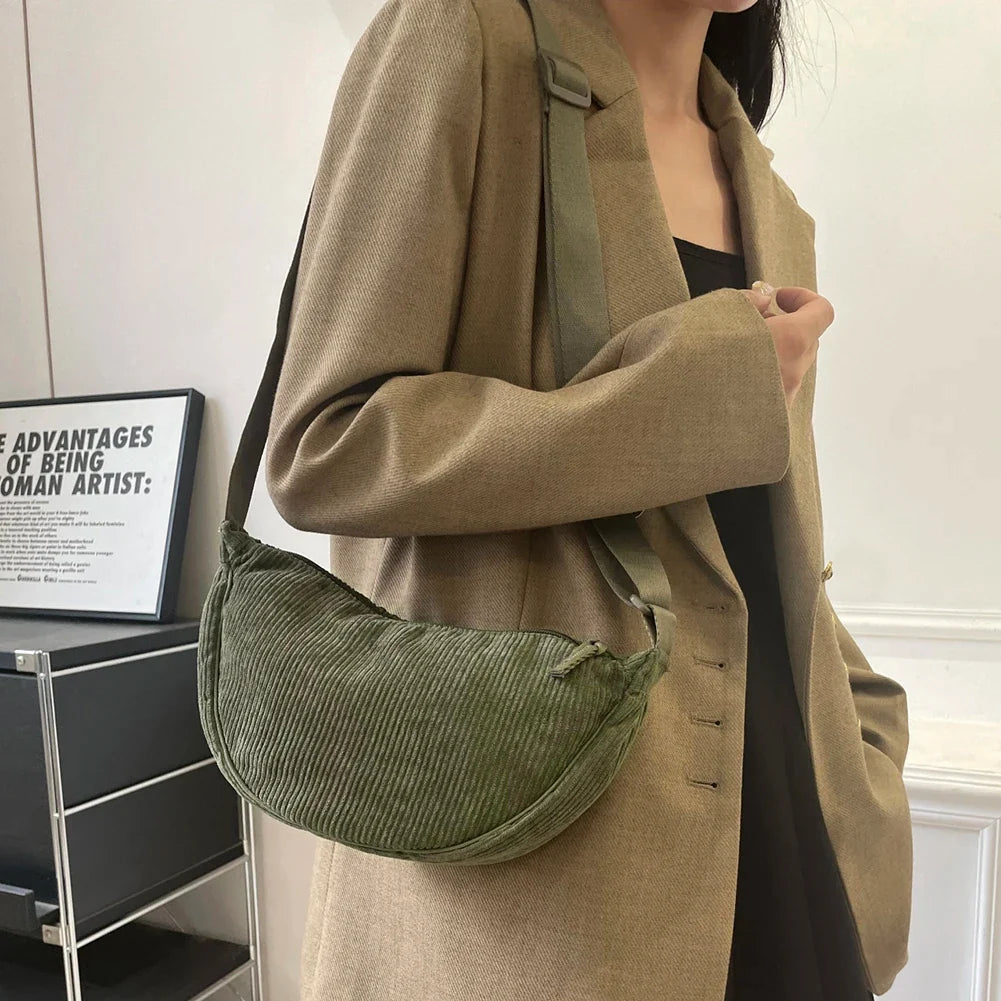 Sac Hobo  en Velours Côtelé