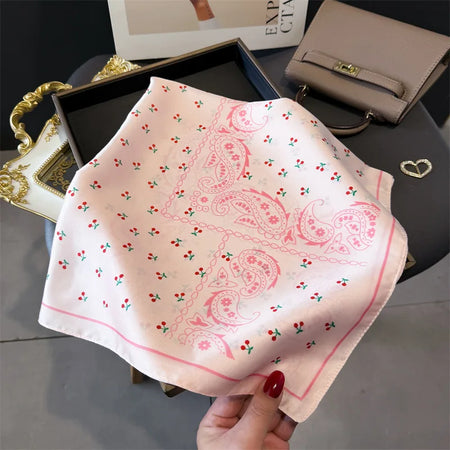 Foulard en Satin de Soie Imprimé