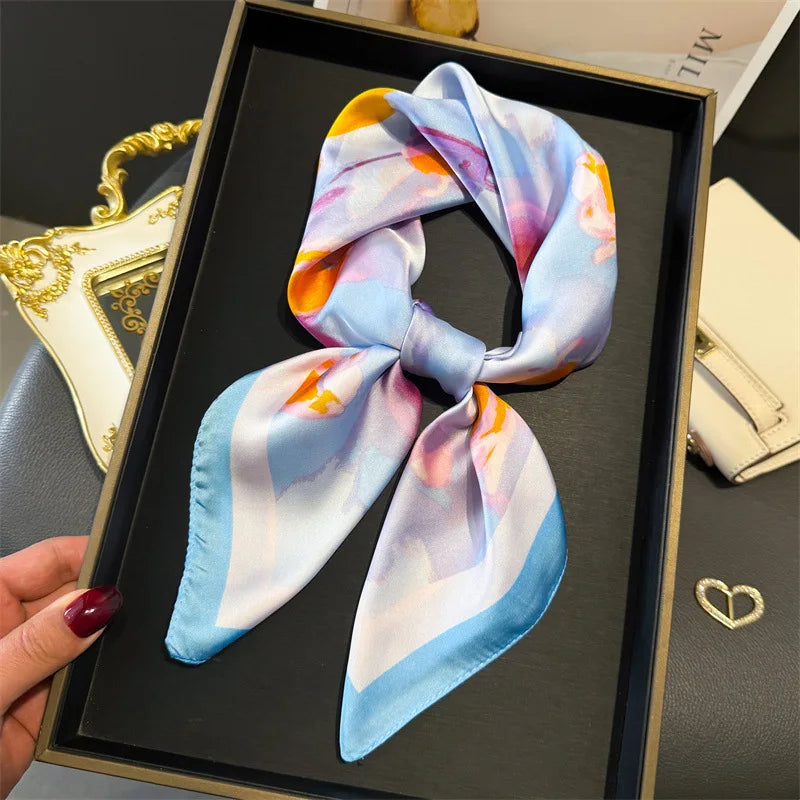 Foulard en Satin de Soie Imprimé