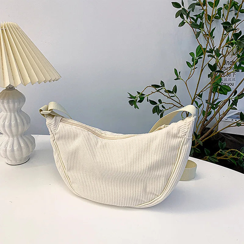 Sac Hobo  en Velours Côtelé