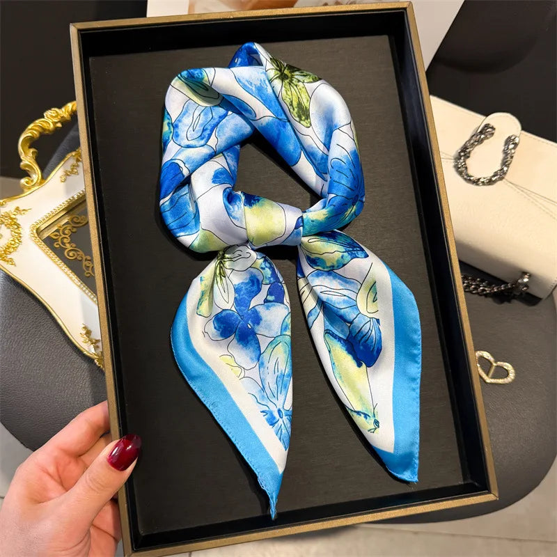 Foulard en Satin de Soie Imprimé