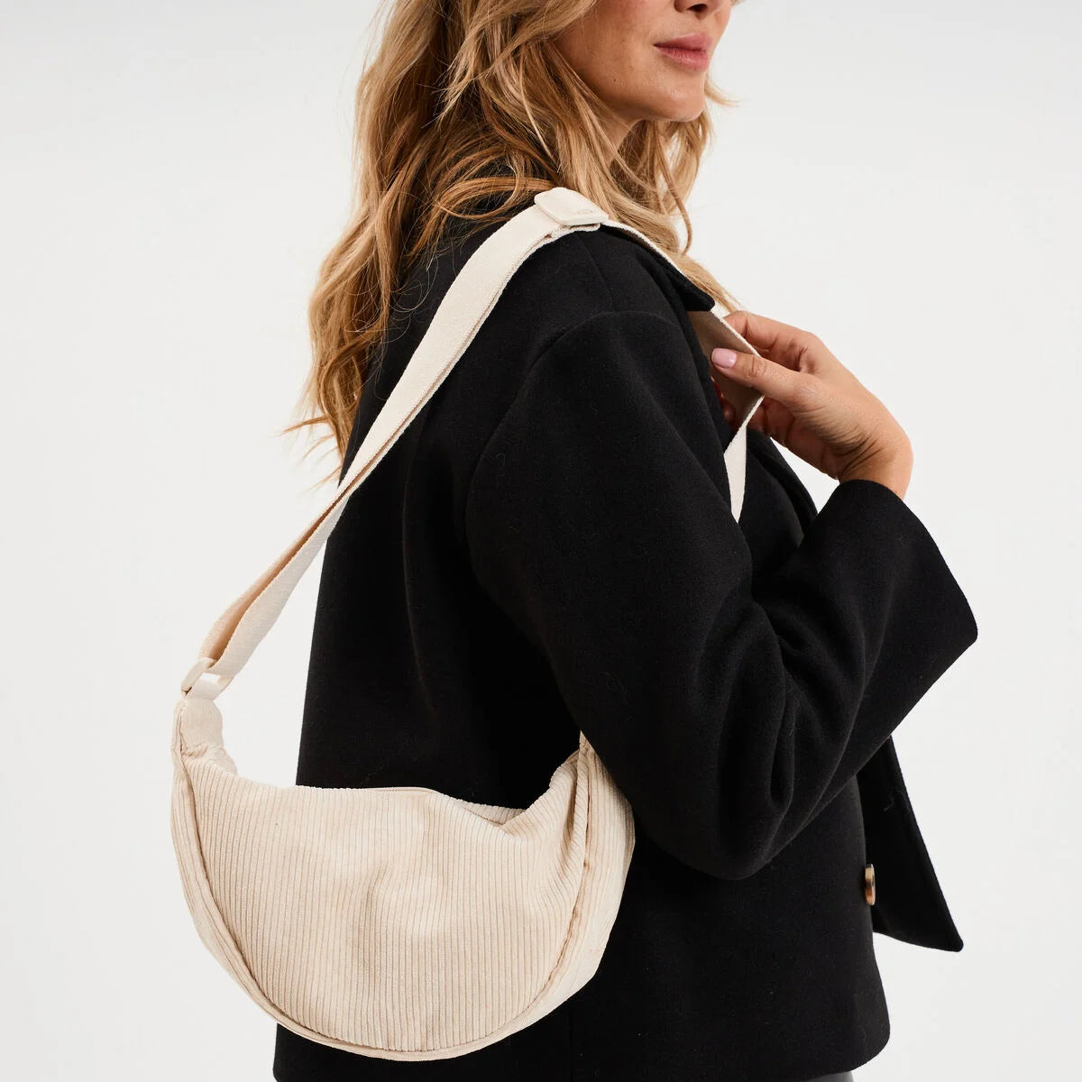 Sac Hobo  en Velours Côtelé