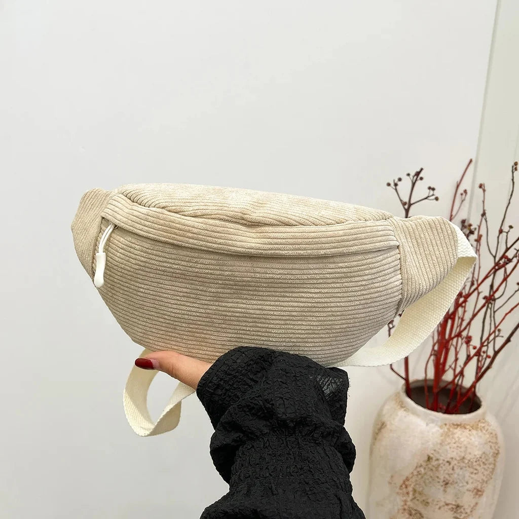Sac Hobo  en Velours Côtelé